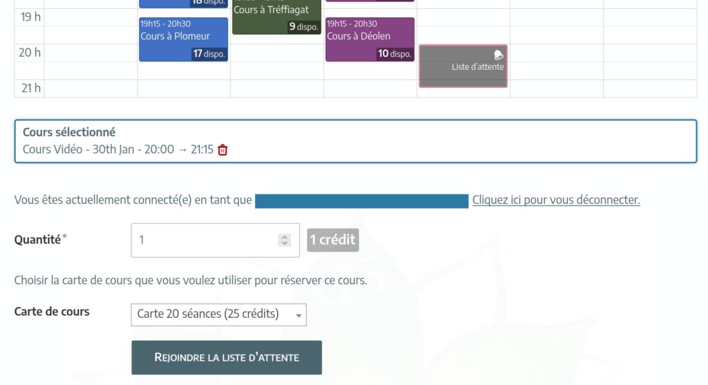 Inscription à la liste d’attente